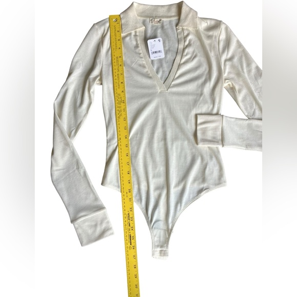 NWT🔖 FREE PEOPLE Intimately Do It Right Bodysuit Ivory Collar Women’s M - Picture 5 of 10